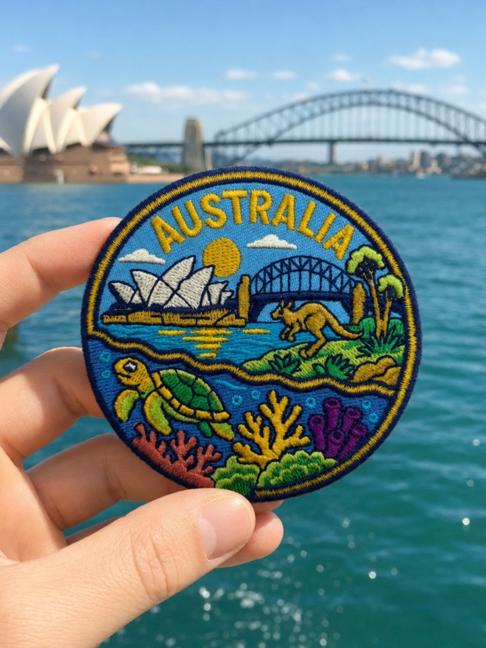 Australia Patch 3 Inch Embroidered Iron On Sydney Kangaroo Travel Souvenir